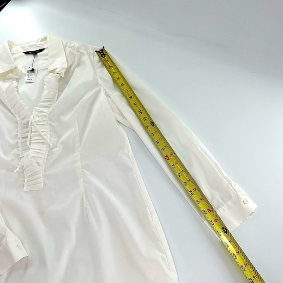 Fashionista White Long sleeves Blouse Size L Vintage made in USA - Picture 13 of 14